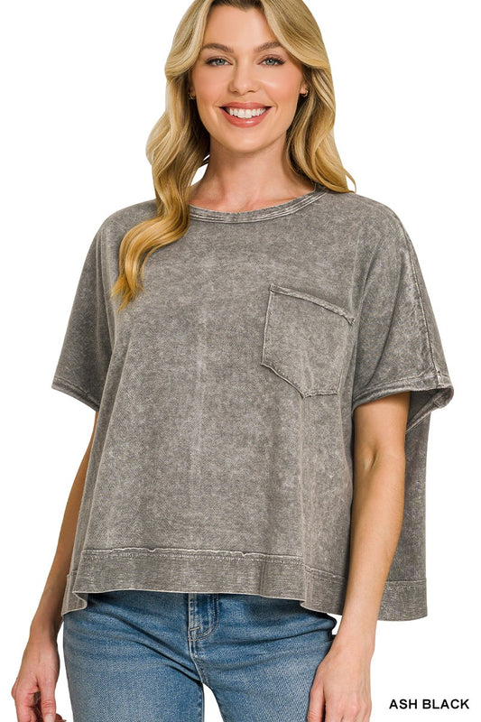 Halo Snow Washed Oversized Top