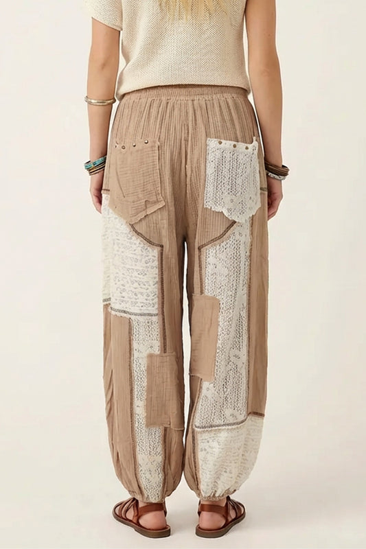 Desert Bloom Patchwork Harem Pants