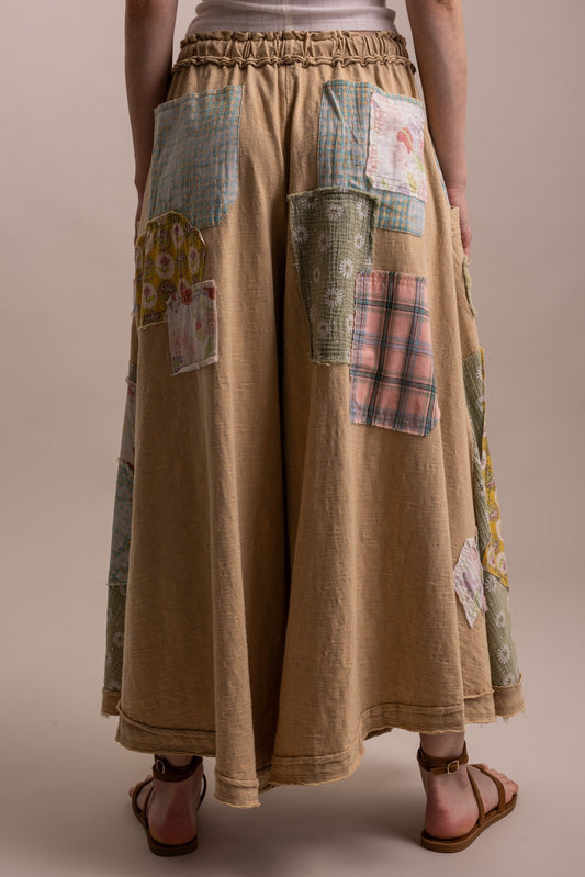 Wide Leg Patchwork Lounge Pants