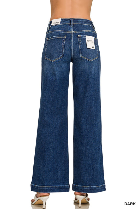 Dark Wash Wide Leg Denim Pants
