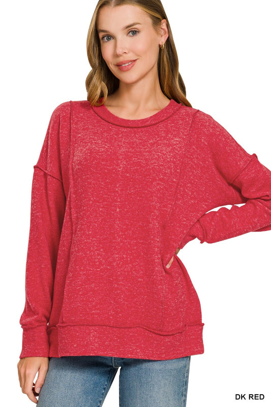 Brushed Hacci Drop Shoulder Sweater
