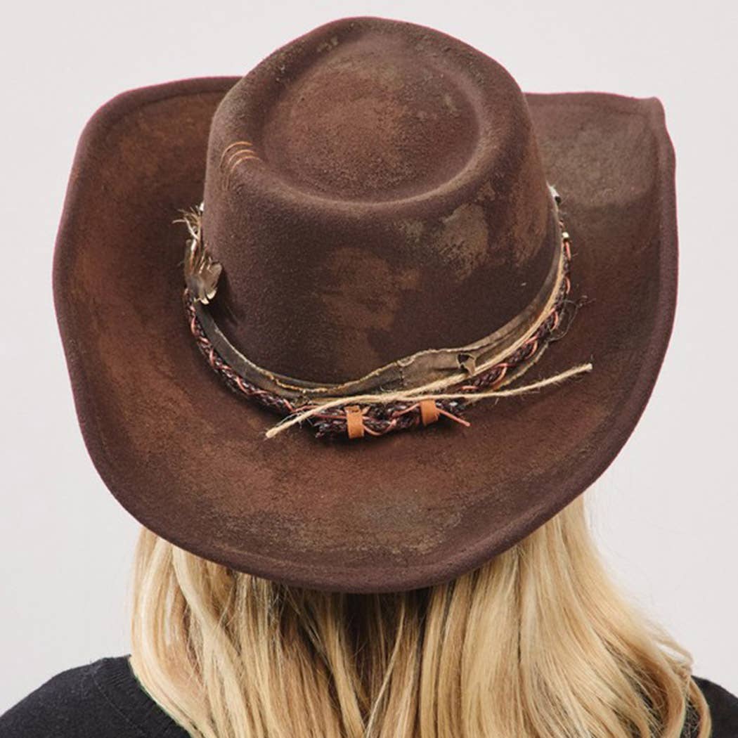 Vintage Versatile Shapeable Cowgirl & Fedora Hat: BR