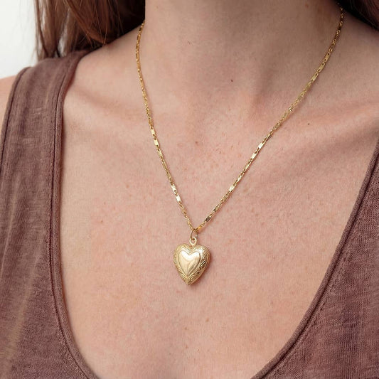 Gold Dipped Locket Heart Pendant Necklace: G