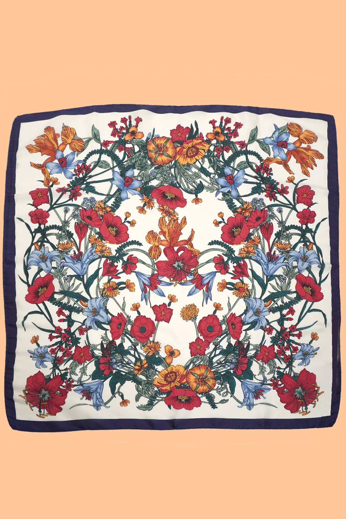 LARGE FLORAL PRINT BANDANA SCARF | 40SC651: OFF WHITE