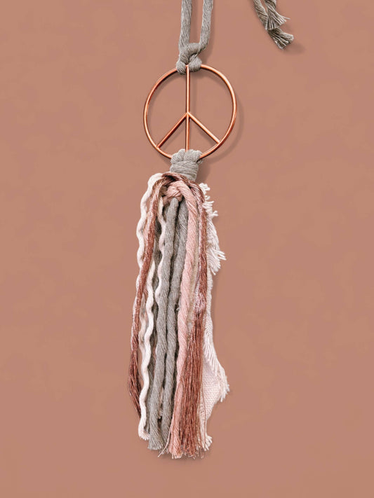 Peace Sign Car Charm | Retro Accessories: Sage