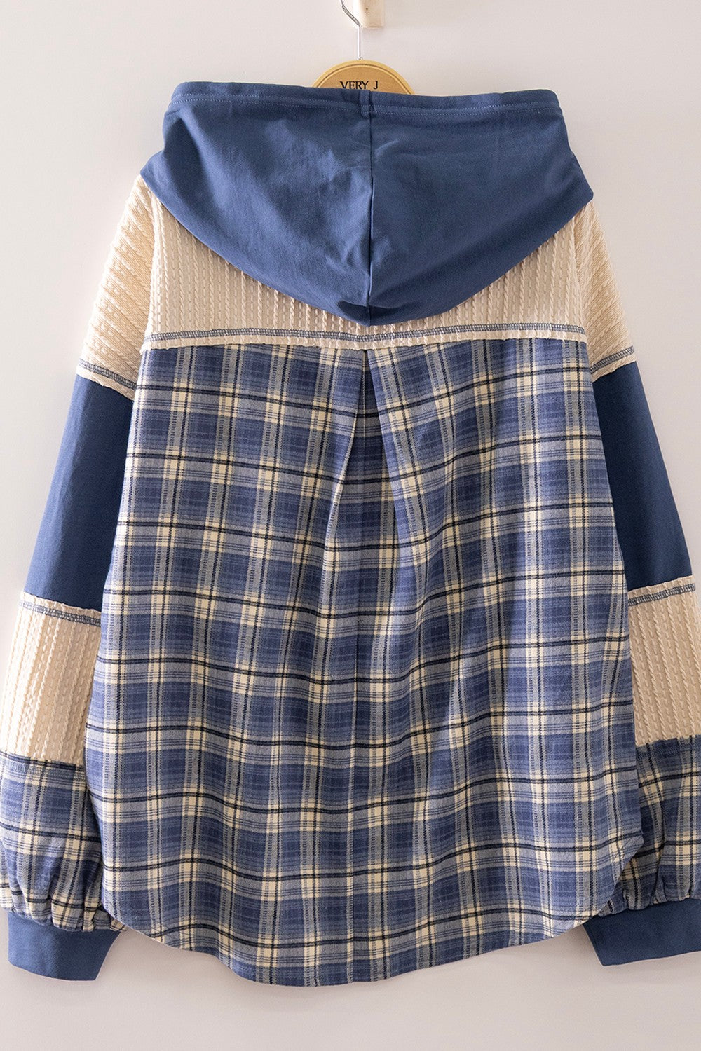 Plaid Contrast Hoodie Pullover