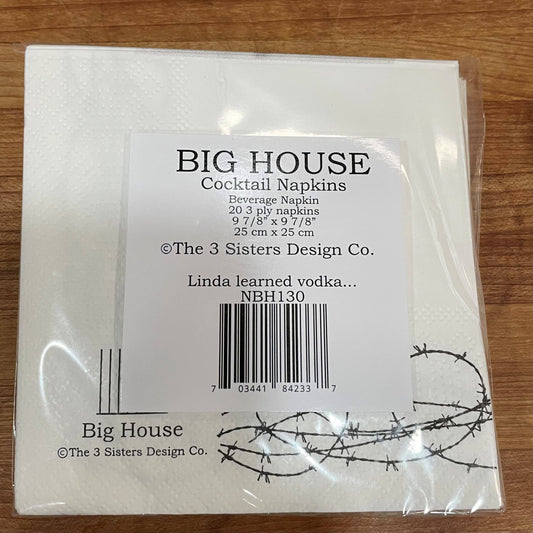 Big House Cocktail Napkins, Linda learned vodka mixes...