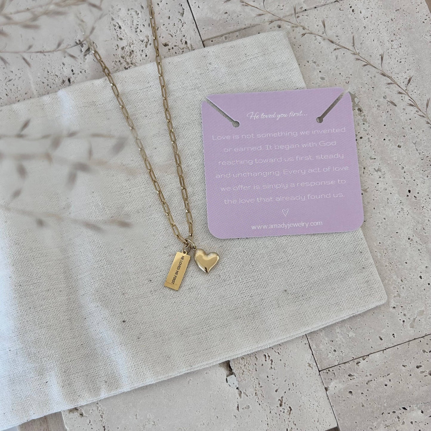 Christian Necklace Jewelry Bible verse He loved me first