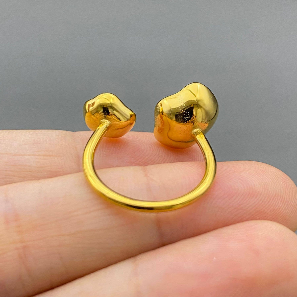 Pearl Inlaid 18K Gold Plated S.Steel Adjustable Ring - FGS