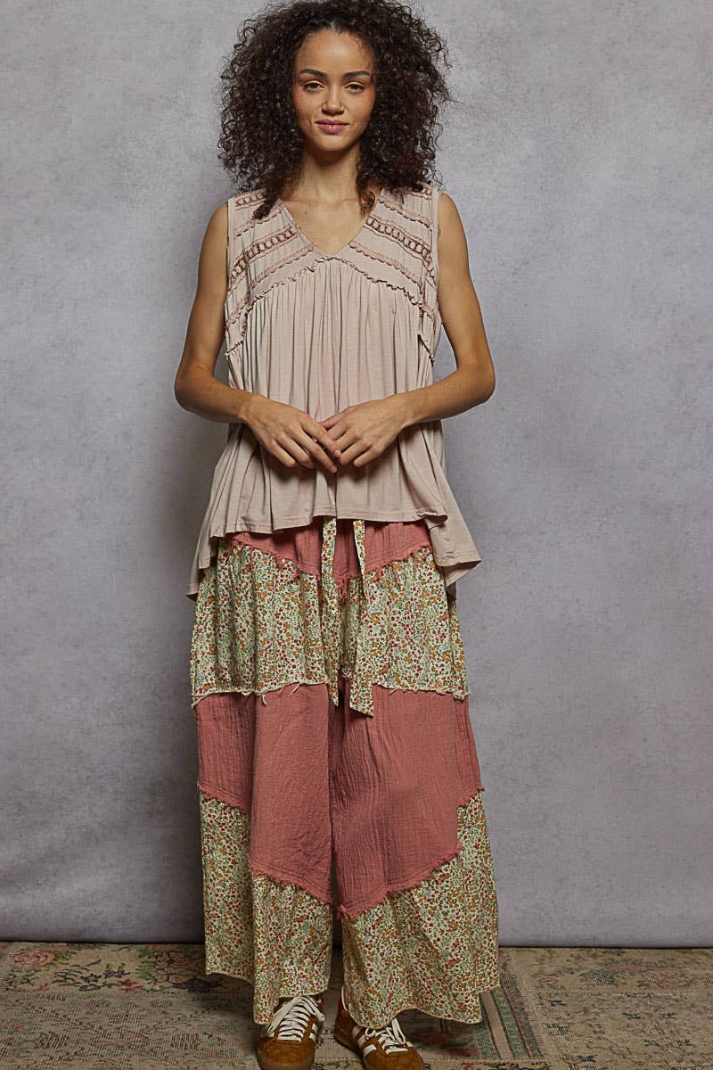 Sleeveless Loose Fit V-Neck Babydoll Casual Knit Top SALE: IVORY / S