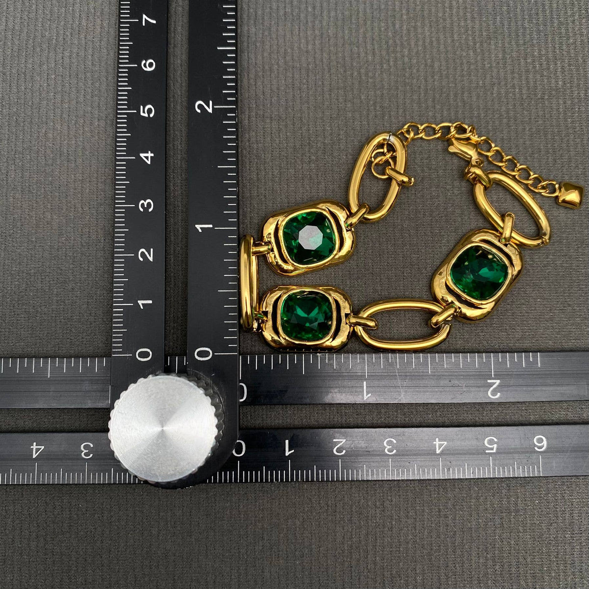 Green Zircon 18K Gold Plated Stainless Steel Bracelet - FGS