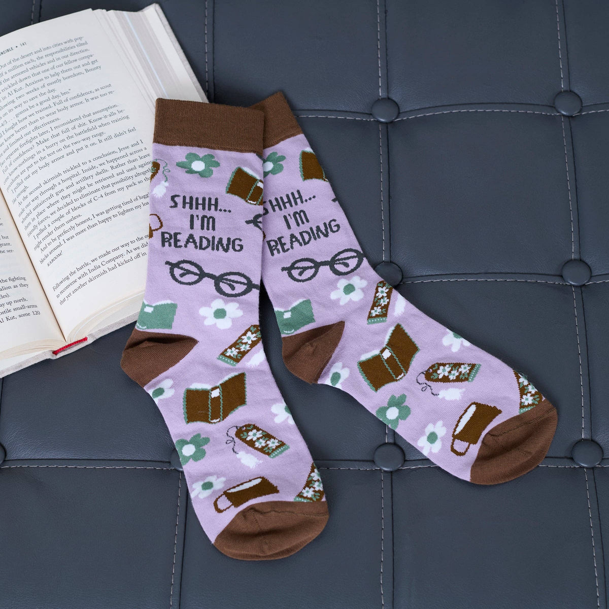 Shhh I'm Reading Socks