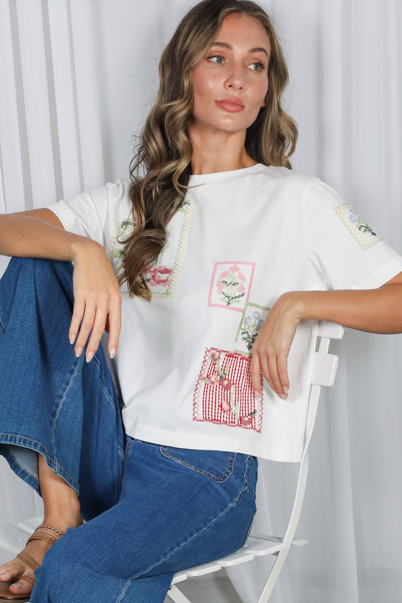 Cross-Stitch Embroidered Top