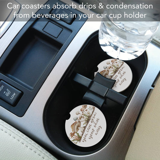 "Grow" Absorbent Stone Car Coaster 1pk