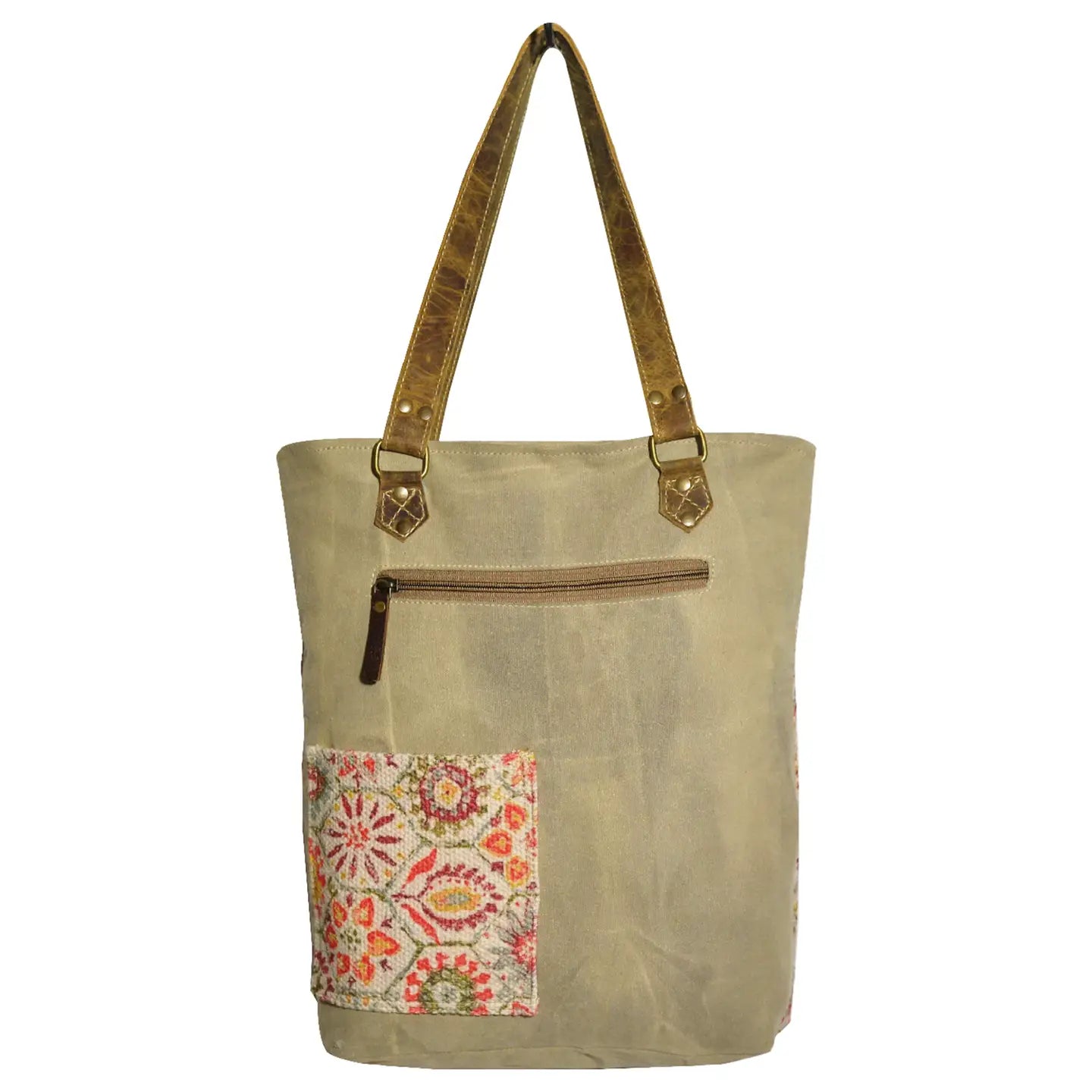 Floral Boho tapestry with fringe Slidy Tote Bag