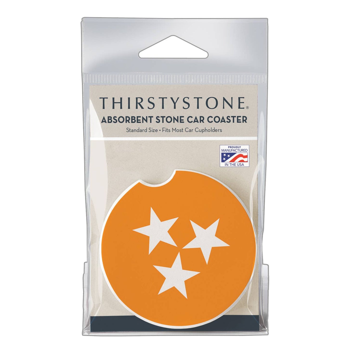 "Tennessee Tri-Star"  Absorbent Stone Car Coaster