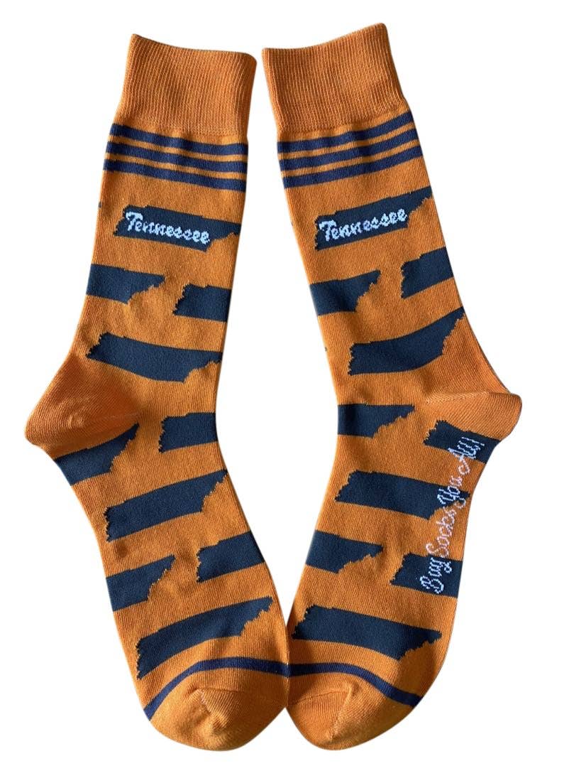 Tennessee Shapes in Orange and Gray - Men's Socks