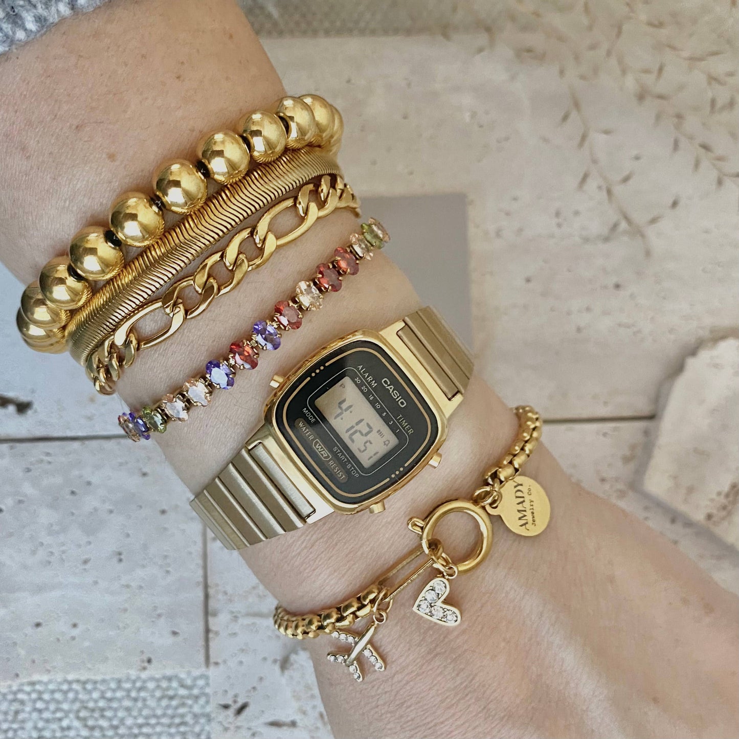 Traveler travel Bracelet airplane plane heart gold plated 