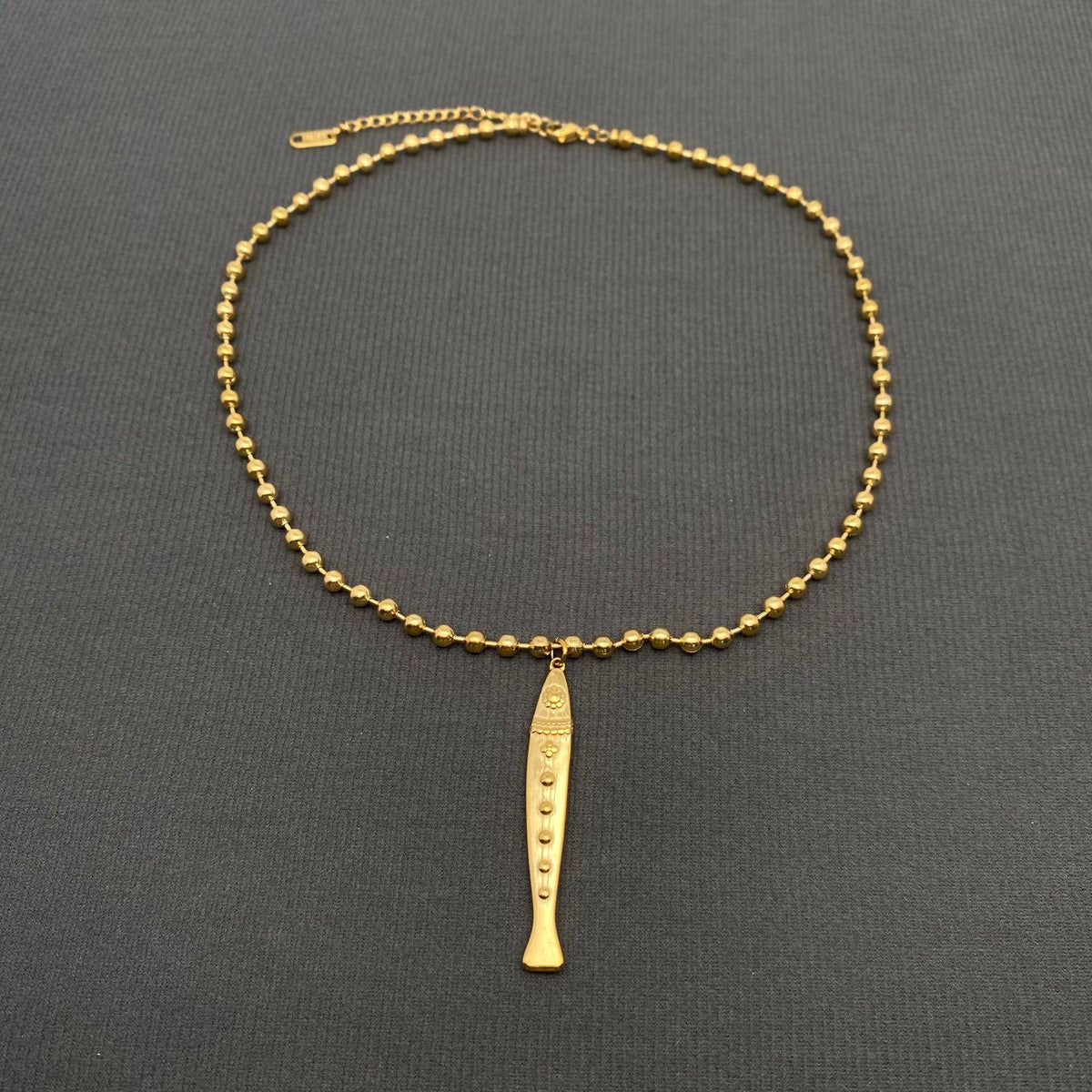 Fish Charm 18K Gold Plated Stainless Steel Necklace - FGS