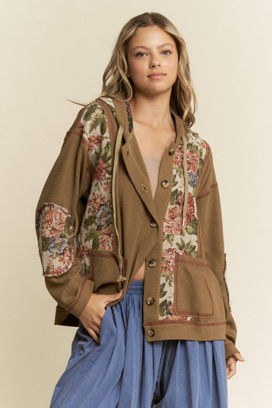 Teddy Bear Design Knit Hooded Jacket