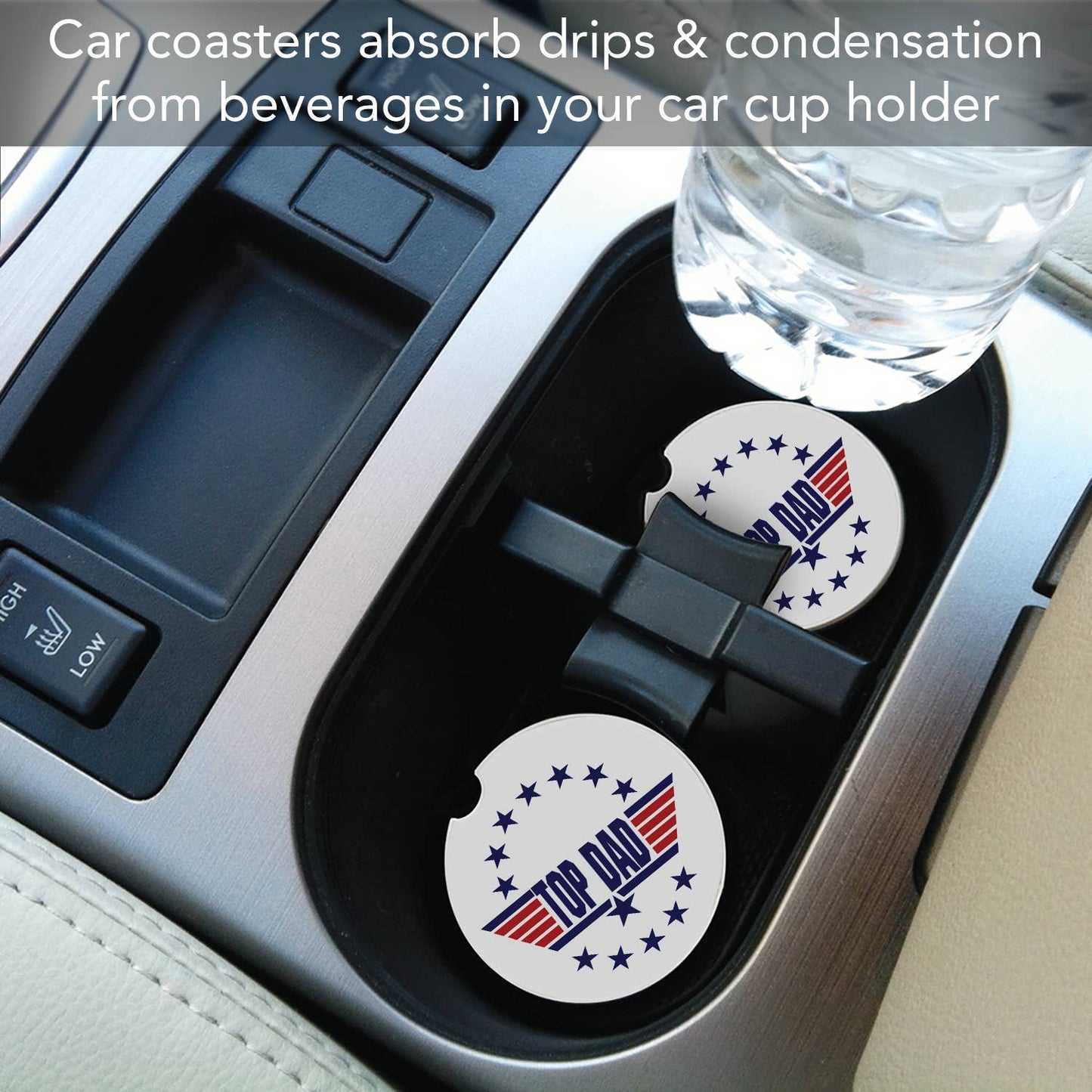 Top Dad Absorbent Stone Car Coaster 1 Pk