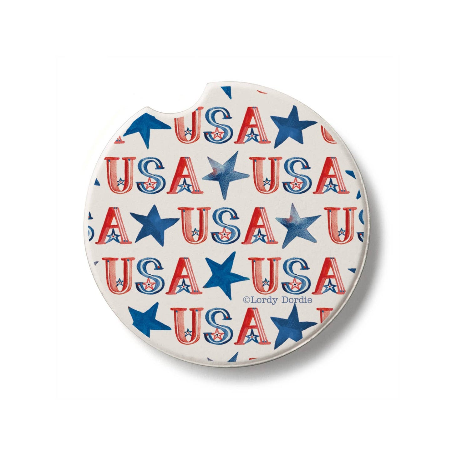 "USA Repeat" Absorbent Stone Car Coaster 1pk