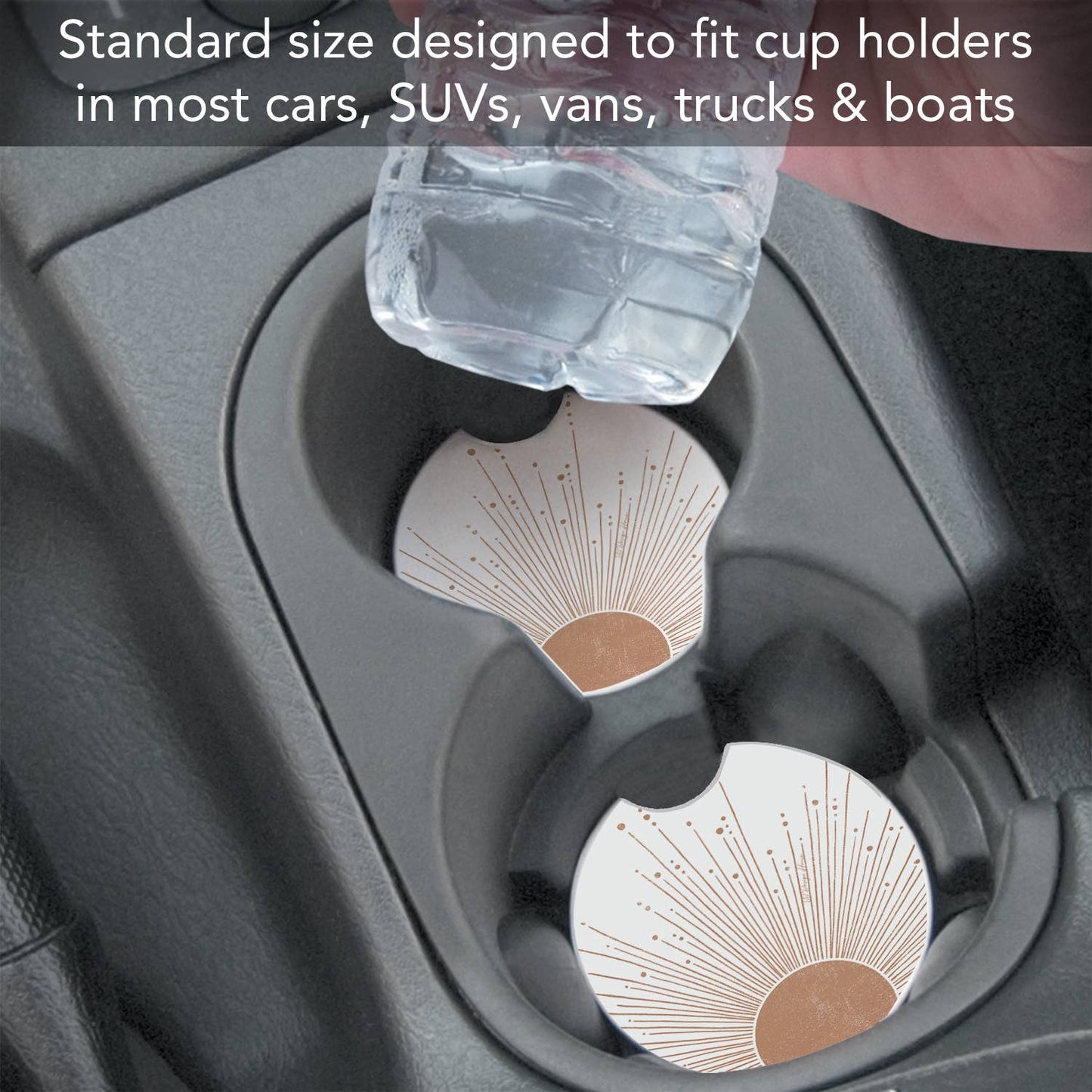 "Mocha Sunrise" Absorbent Stone Car Coaster 1pk