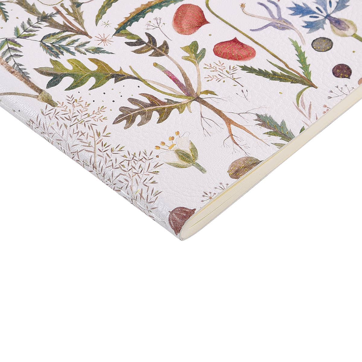 Vegan Leather A5 Notebook - Greens and Flowers