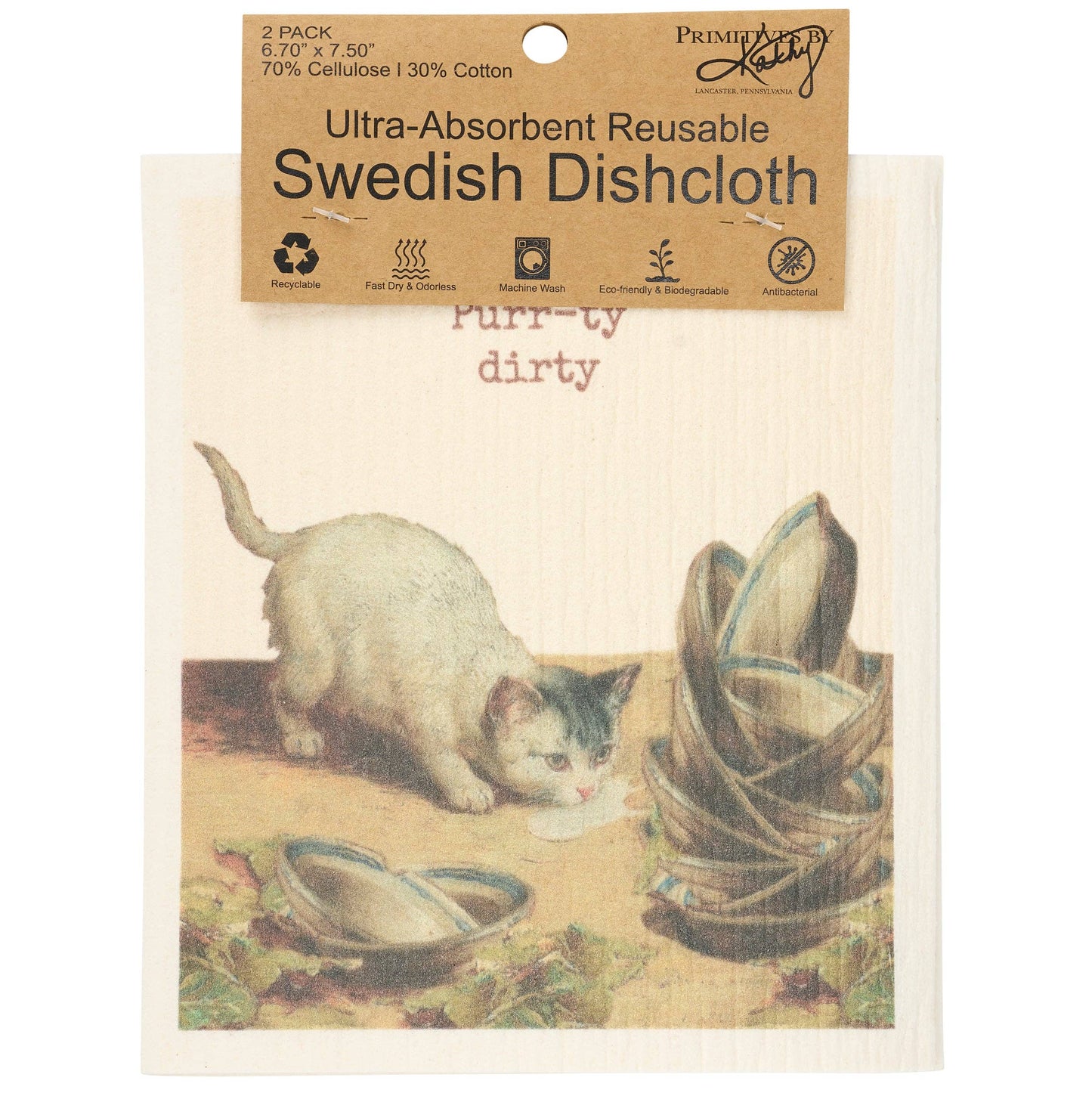 Purrty Dirty Swedish Dishcloth Set