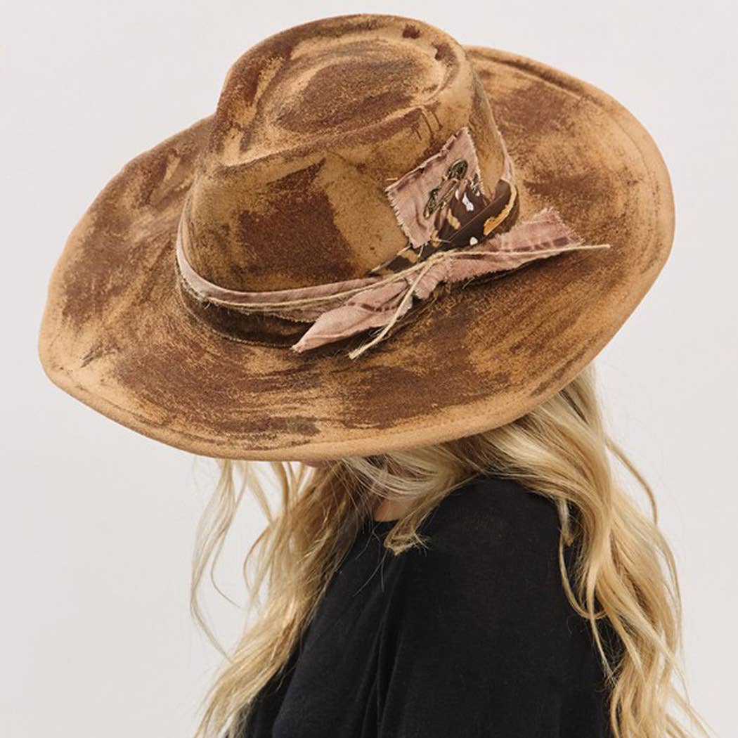 Vintage Versatile Shapeable Cowgirl & Fedora Hat With Feathe: TP