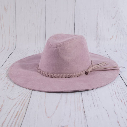 Wide Brim Braided Tassel Fedora Hat: MV