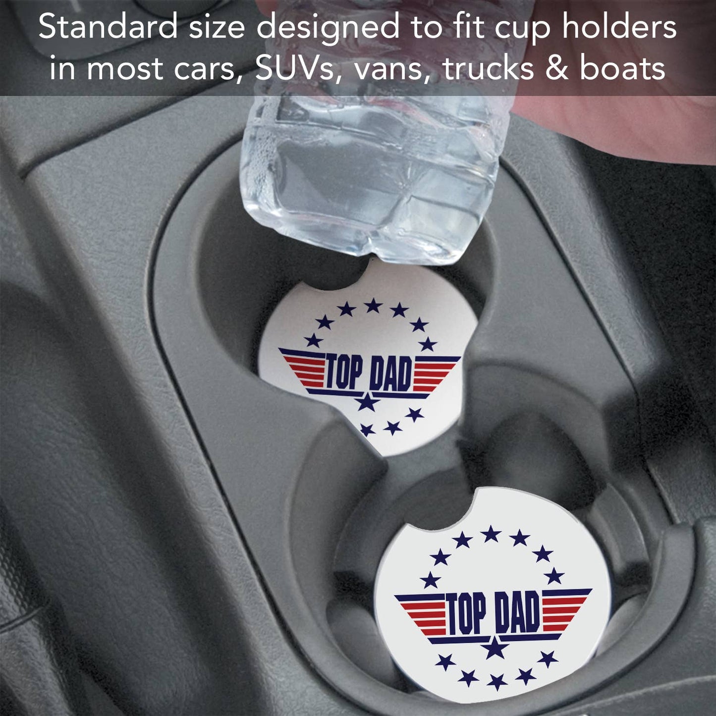 Top Dad Absorbent Stone Car Coaster 1 Pk