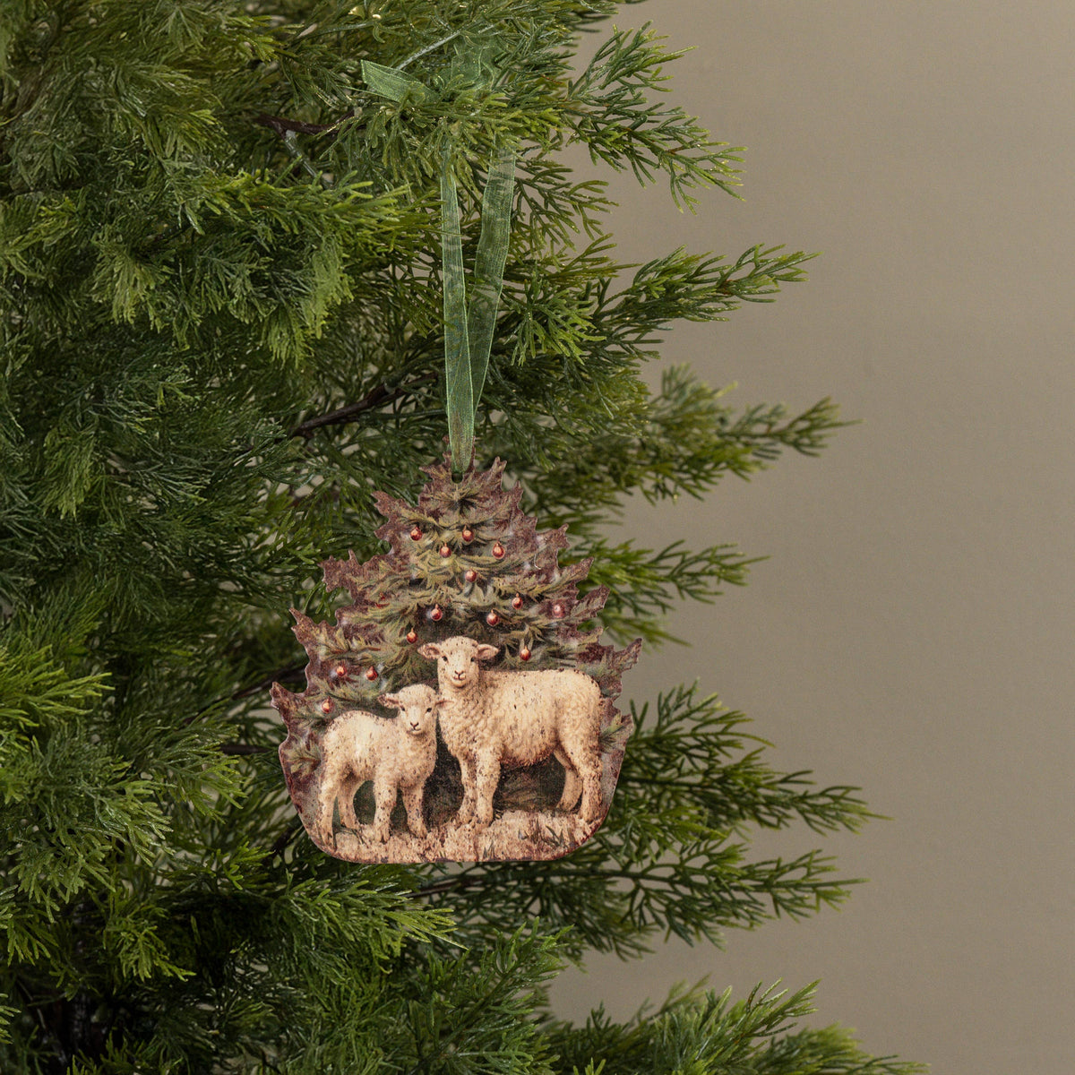 6" SHEEP METAL ORNAMENT