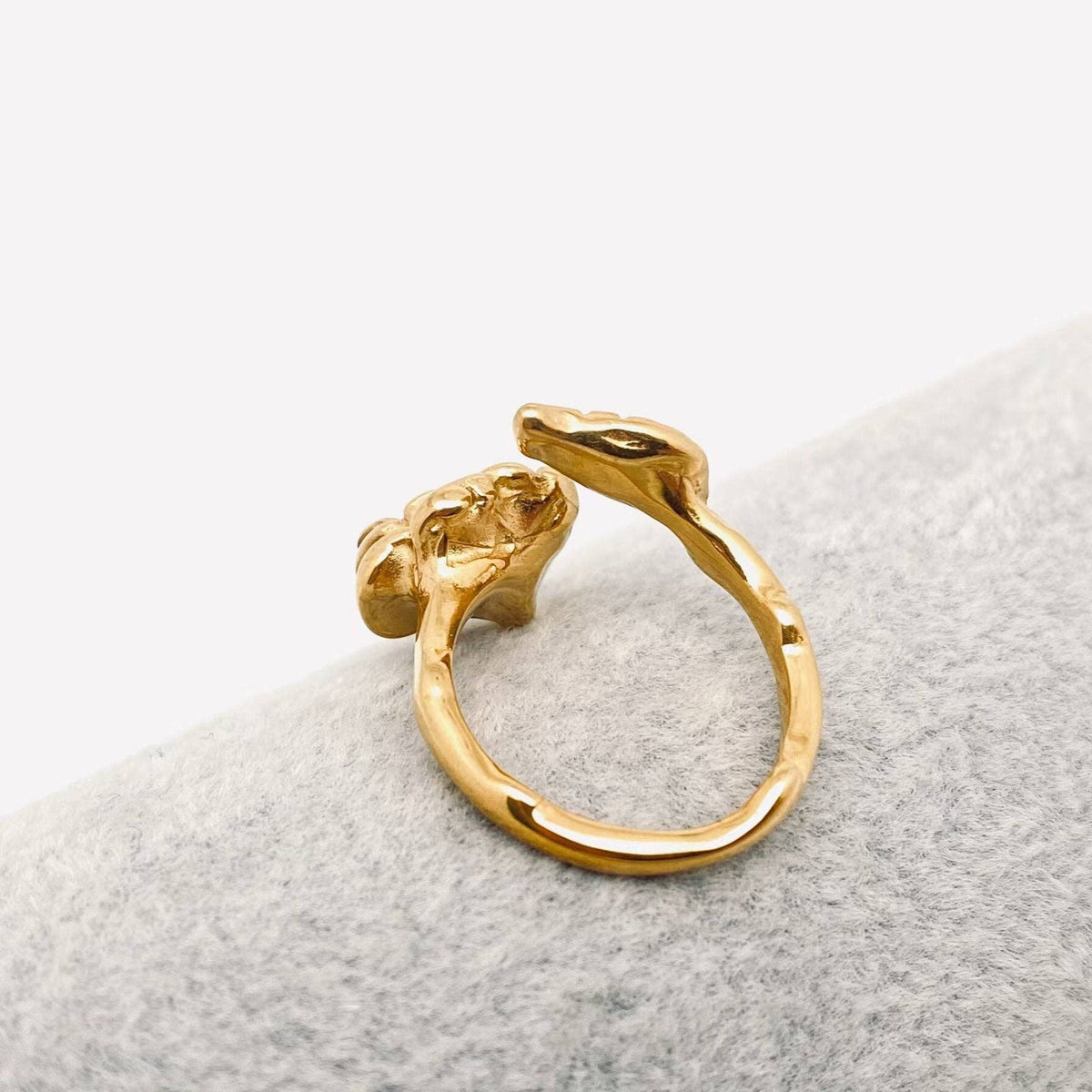 Pearl Flower 18K Gold Plated Stainless Steel Ring - FGS