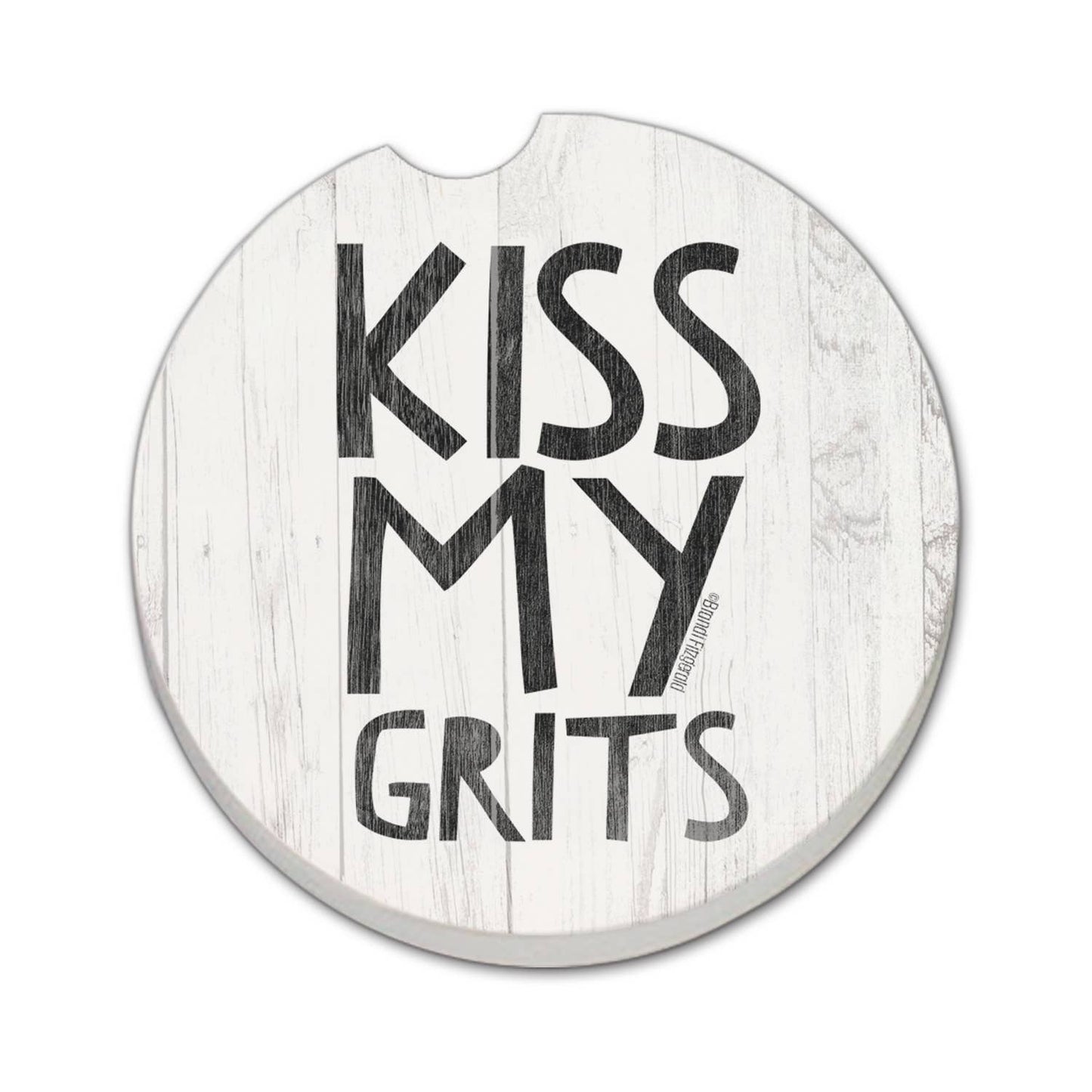 "Kiss My Grits" Stone Car Coaster
