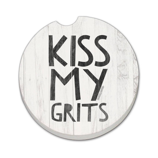 "Kiss My Grits" Stone Car Coaster