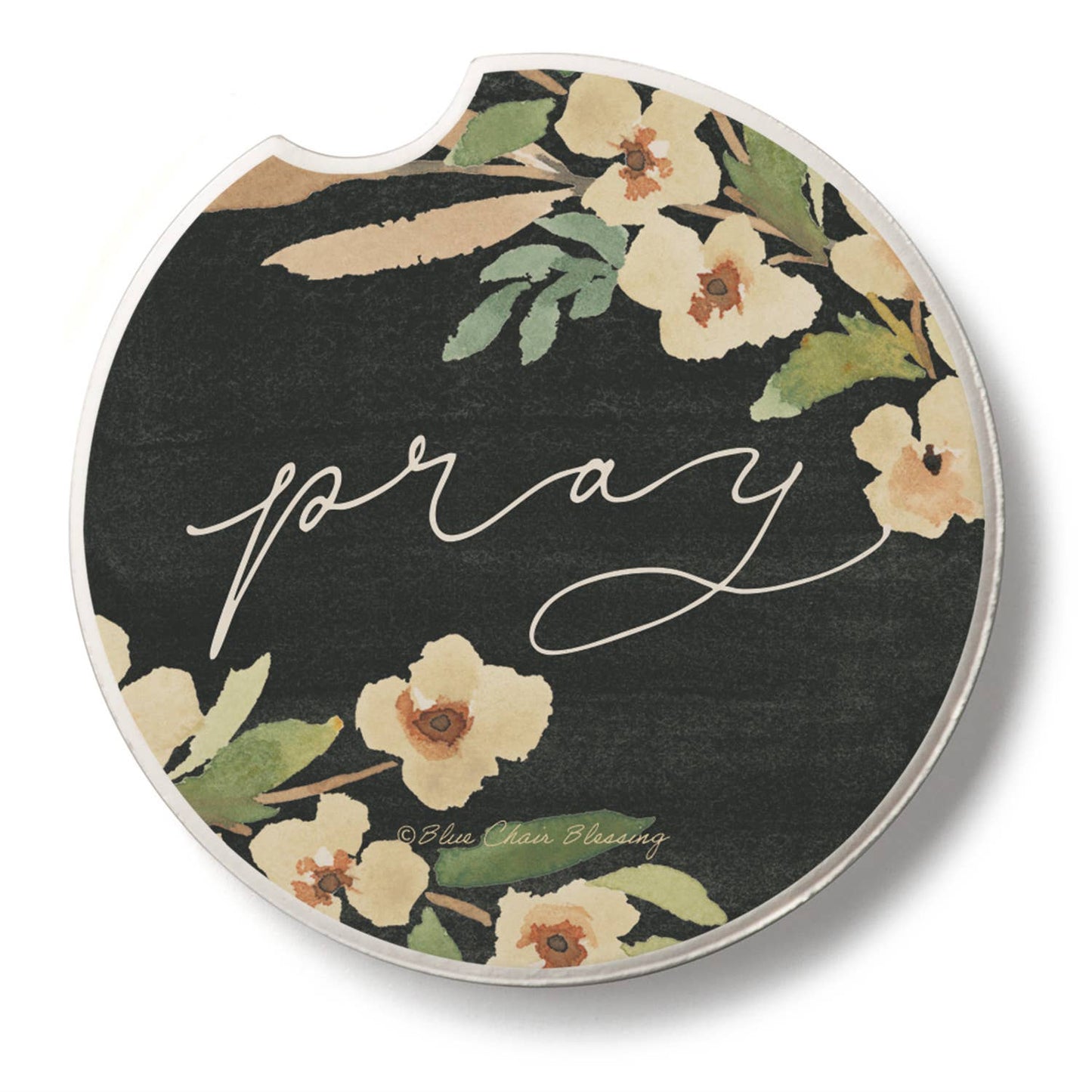 "Pray" Single Packaged Stone Car Coaster