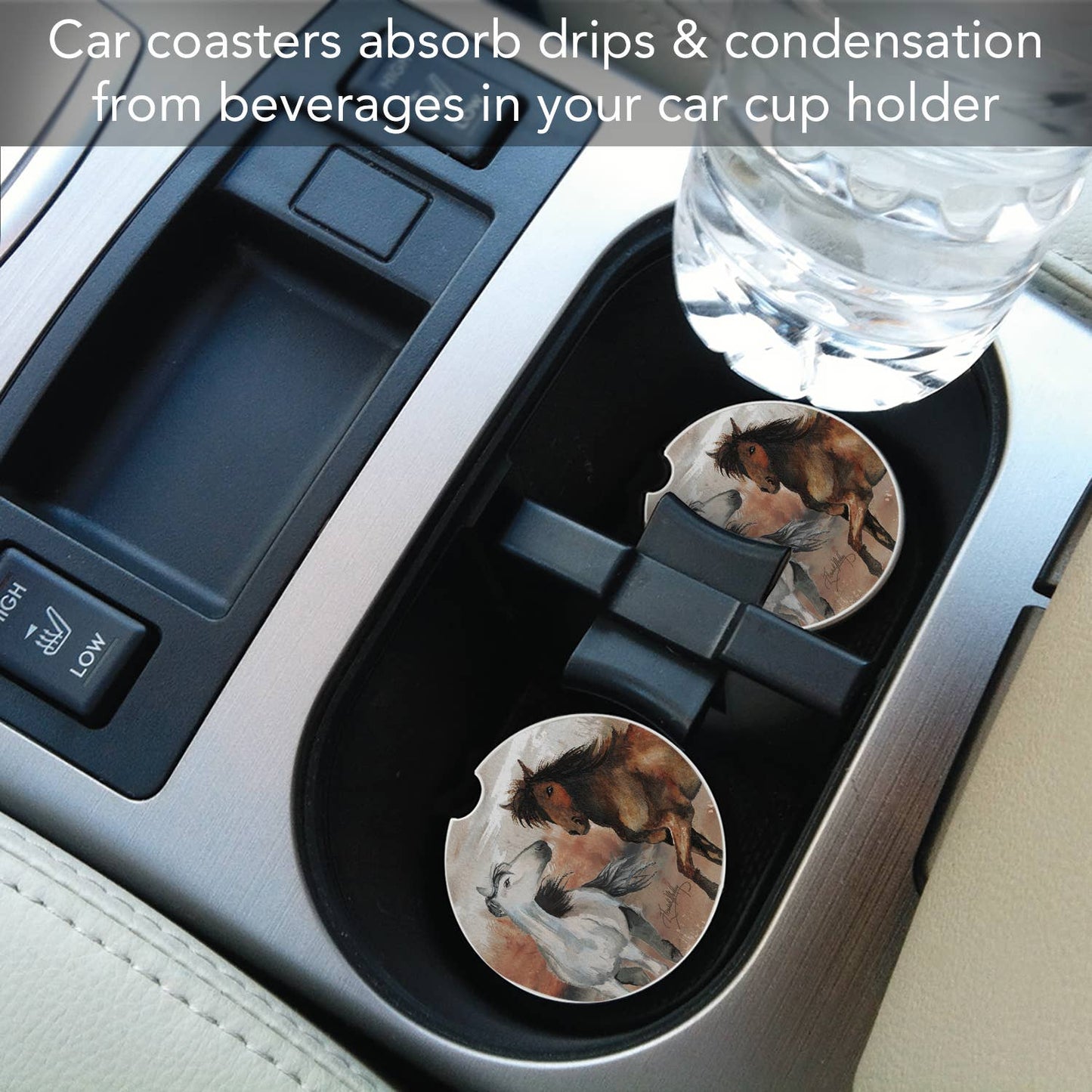 Thirstystone "Southwest Horses" Absorbent Stone Car Coaster