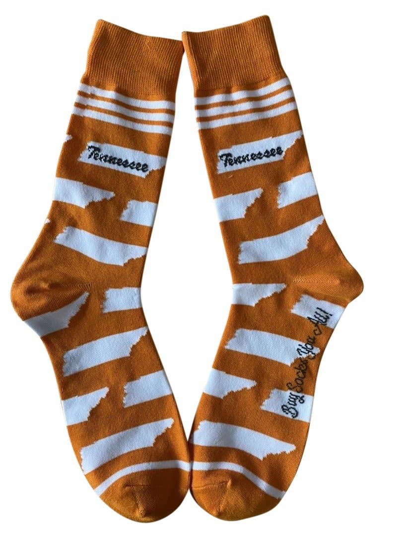 Tennessee Shapes in Orange and White - Men's Socks