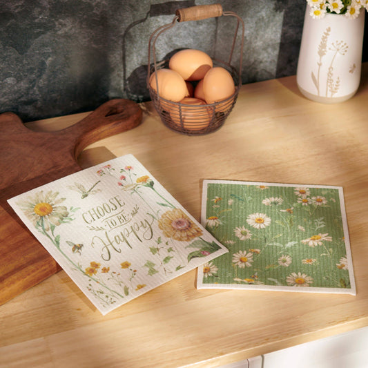Choose Happy Swedish Dishcloth Set