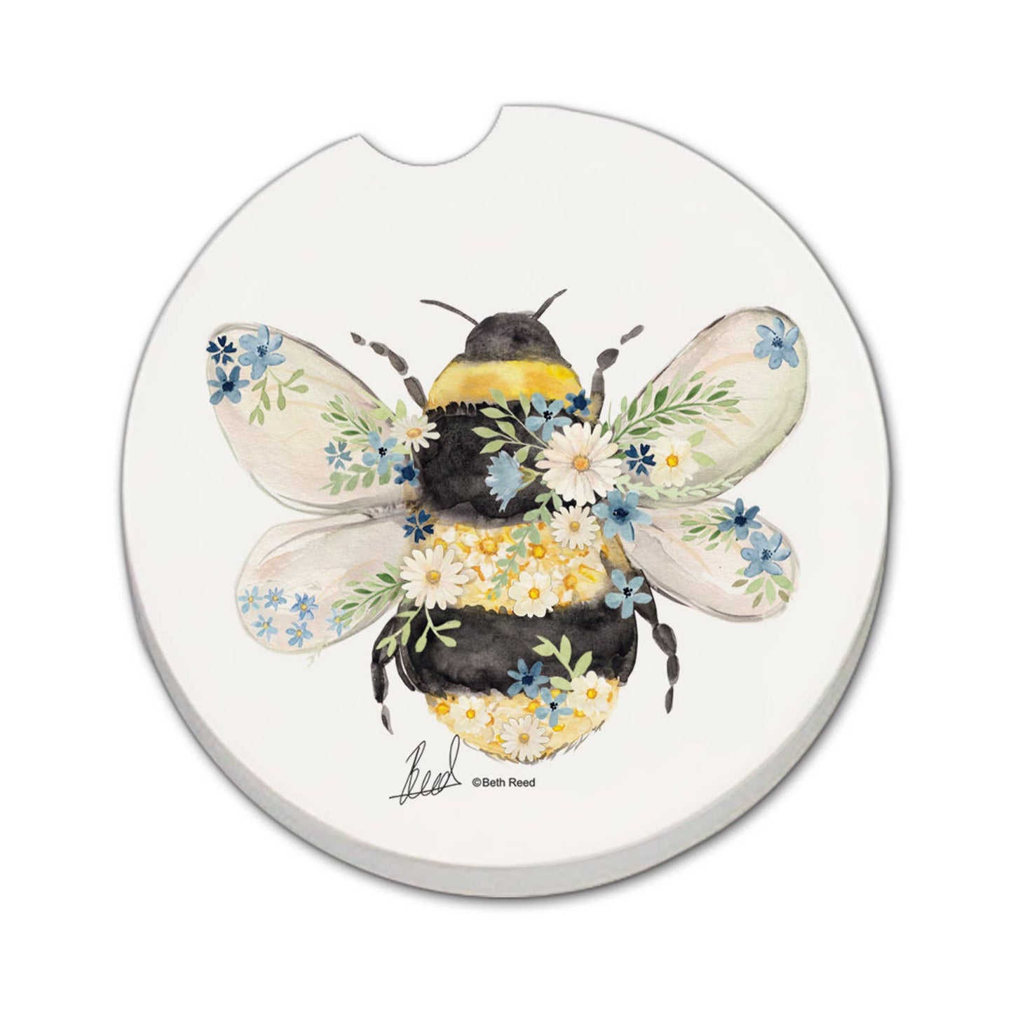 "Beautiful Bee" Absorbent Stone Car Coaster