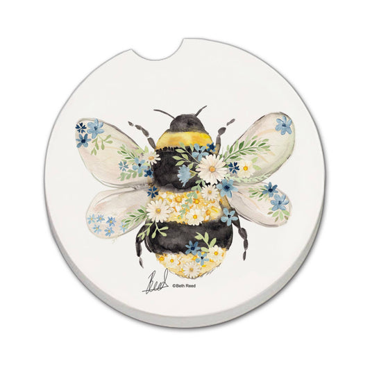 "Beautiful Bee" Absorbent Stone Car Coaster