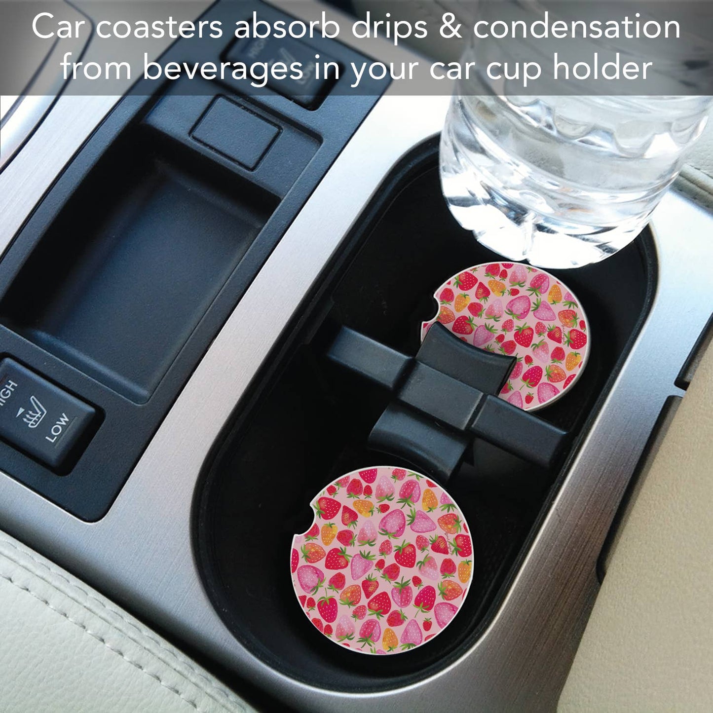"Berry Sweet" Absorbent Stone Car Coaster 1pk