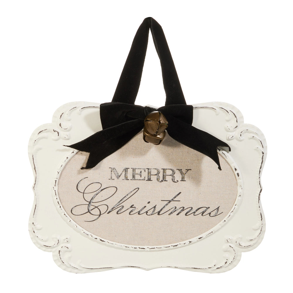 12" Merry Christmas Embossed Framed Ornament