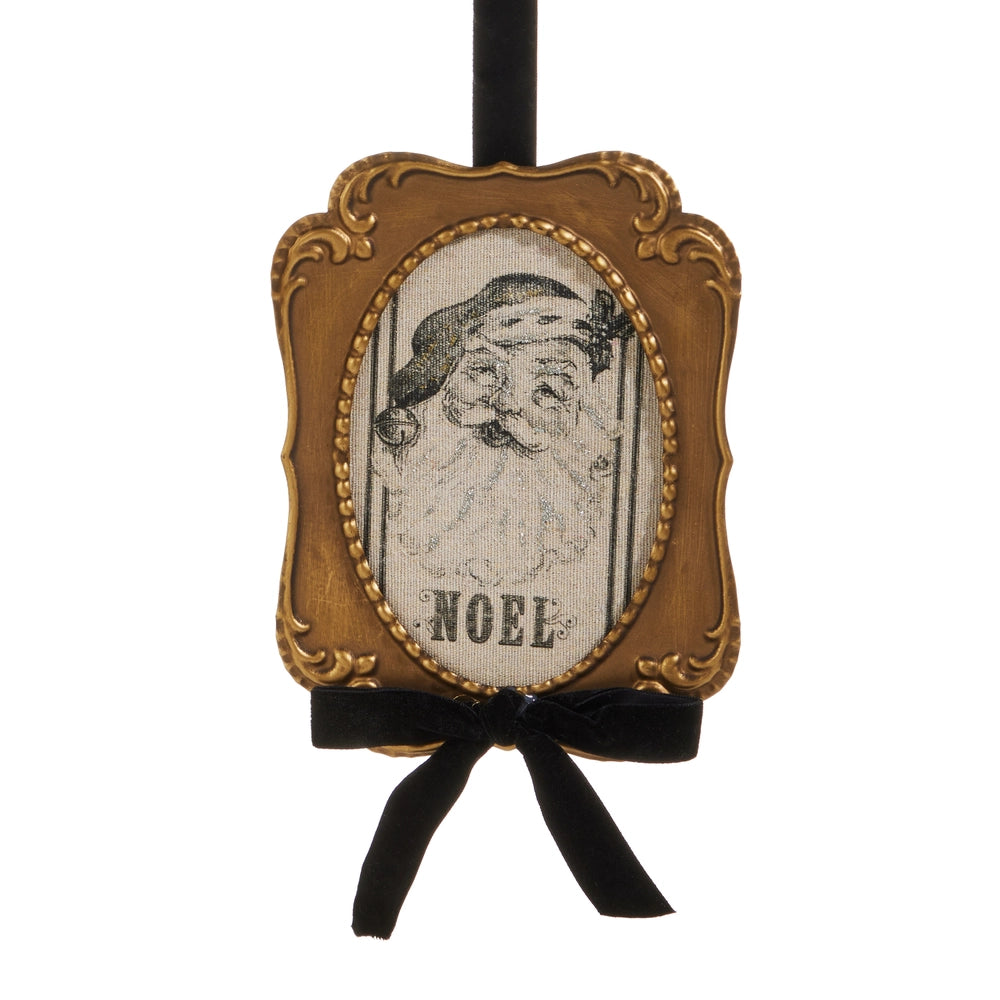 7" Vintage Santa Gazette Framed Ornament