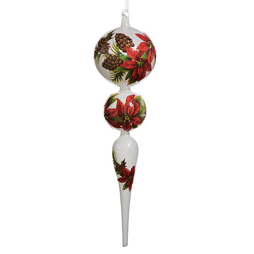 15" POINSETTIA FINIAL ORNAMENT