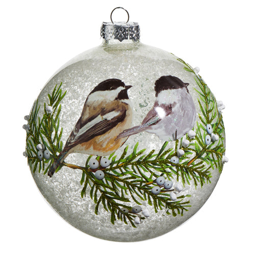 CHICKADEE BALL ORNAMENT