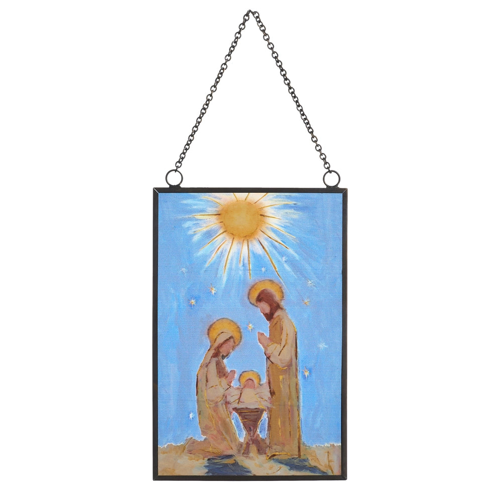 6" Holy Family Stained Glass Ornament