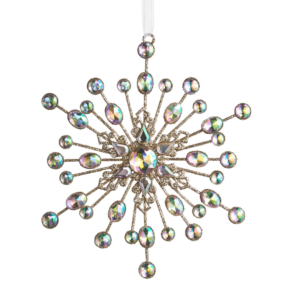 6" Iridescent Jewel Snowflake Ornament