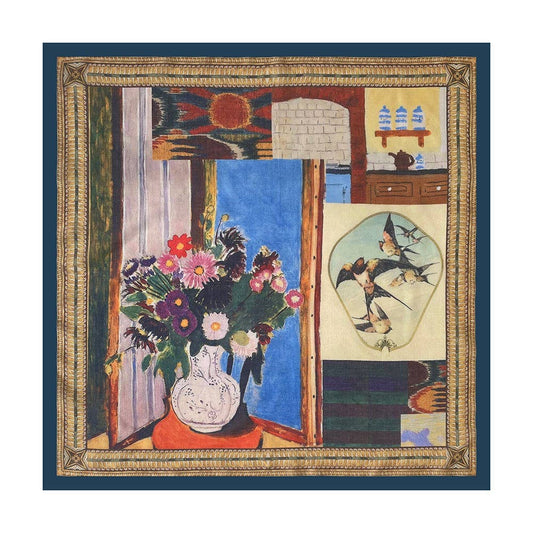 Retro Paisley Floral Waist Belt Silk Scarf